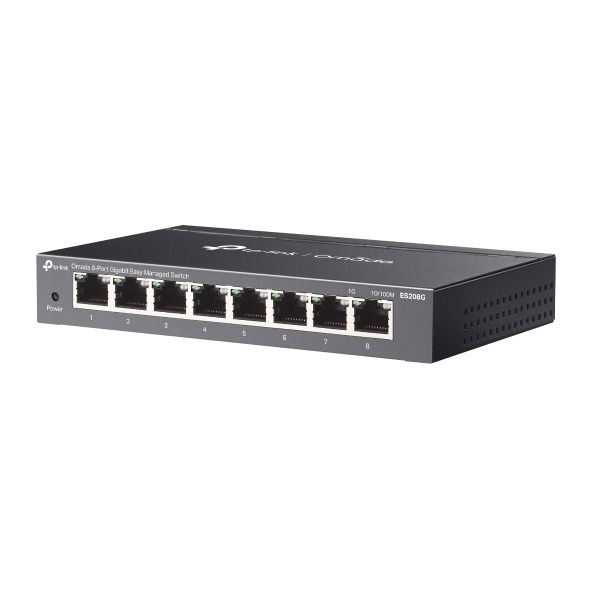 TP-Link ES208G 8 Portlu Gigabit Switch (Kolay Yönetimli, Omada SDN, Fansız, Metal Kasa)