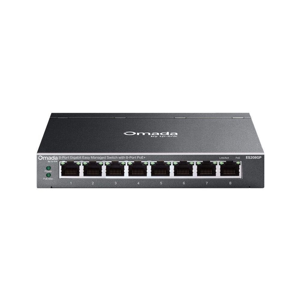 TP-Link ES208GP 8 Port Gigabit Switch (8x PoE+, Kolay Yönetimli, Omada SDN)