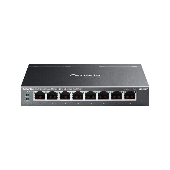 TP-Link ES208GP 8 Port Gigabit Switch (8x PoE+, Kolay Yönetimli, Omada SDN)