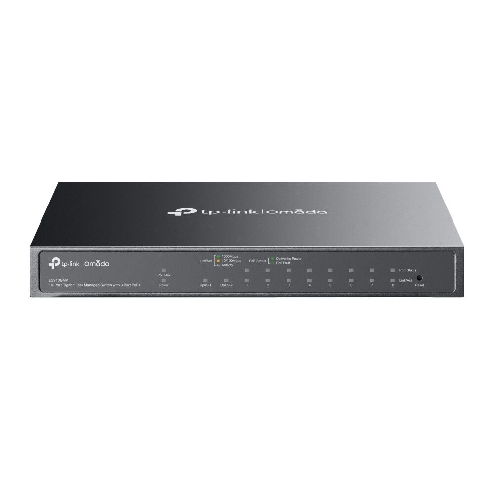 TP-Link ES210GMP 10 Port Gigabit Switch (8x PoE+, Yönetimli, 1x SFP/RJ45 Combo)