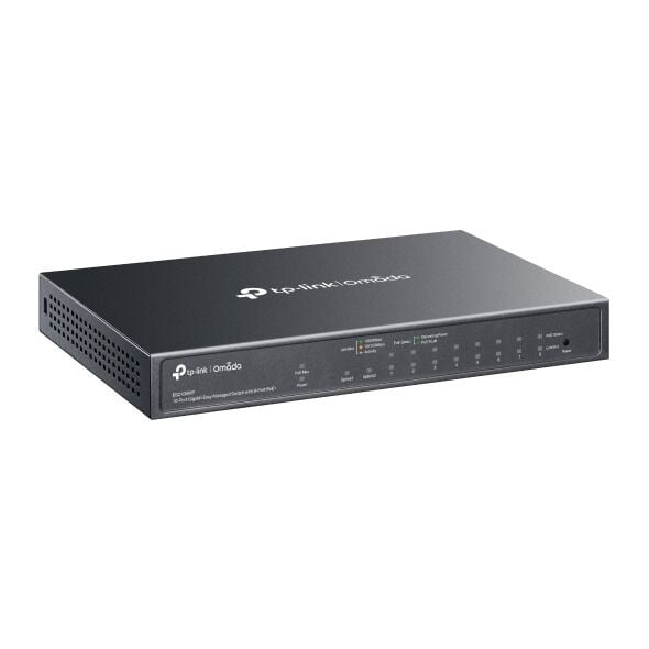 TP-Link ES210GMP 10 Port Gigabit Switch (8x PoE+, Yönetimli, 1x SFP/RJ45 Combo)