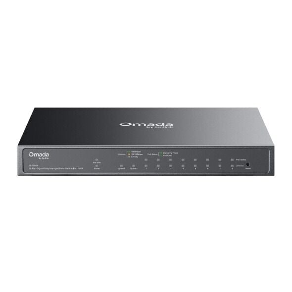 TP-Link ES210GP 10 Port Gigabit Switch (8x PoE+, Kolay Yönetimli, SFP Uplink)