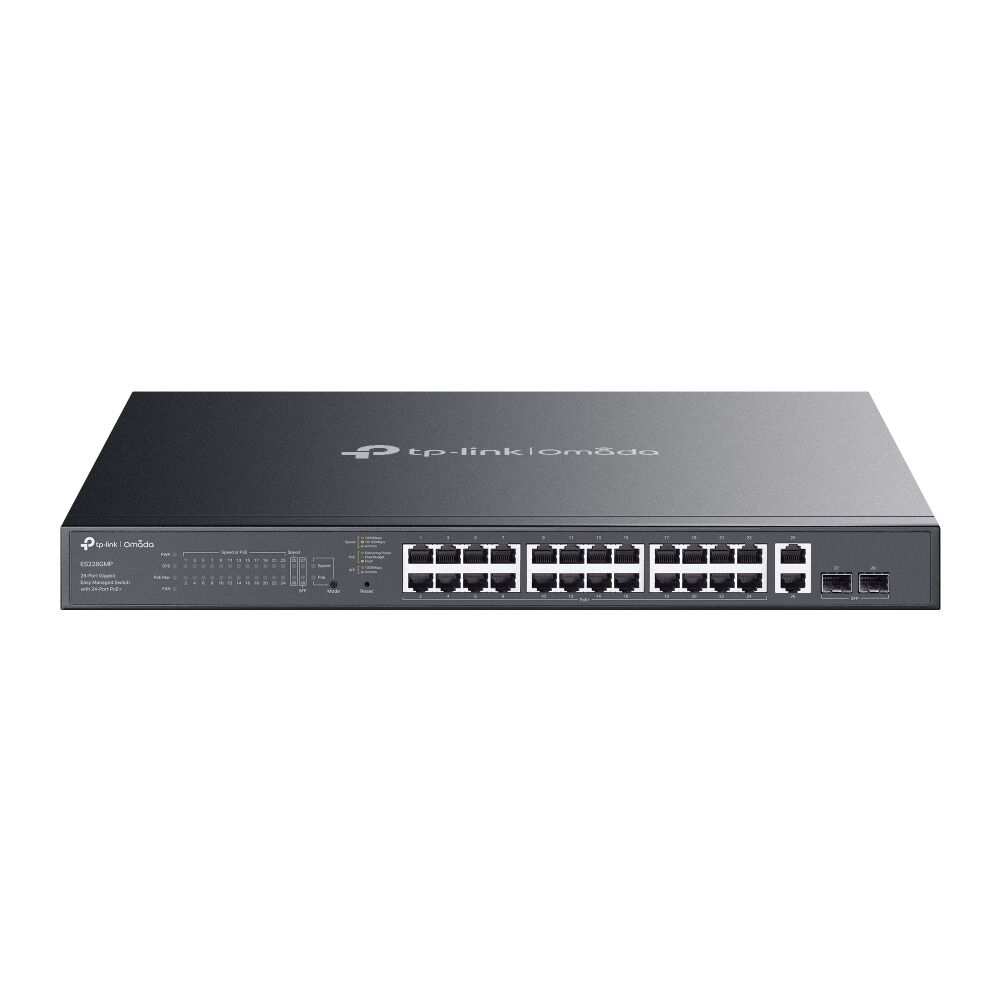 TP-Link ES228GMP 28 Port Gigabit Switch (24x PoE+, Omada SDN, 56 Gbps, 2x SFP)