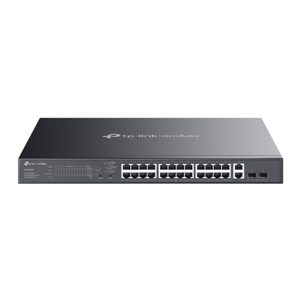 TP-Link ES228GMP 28 Port Gigabit Switch (24x PoE+, Omada SDN, 56 Gbps, 2x SFP)