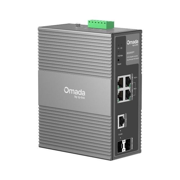 TP-Link IES206GPP 6 Port Gigabit Endüstriyel Switch (3× PoE+, 1× PoE++, Yönetimli, 1× Combo RJ45/SFP, 1× SFP)