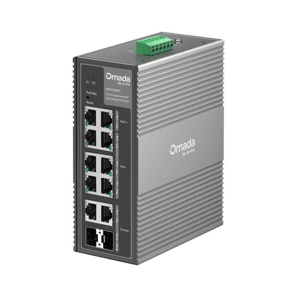 TP-Link IES210GPP 10 Port Gigabit Switch (6x PoE+, 2x PoE++, Yönetimli, 2x Gigabit SFP/RJ45)