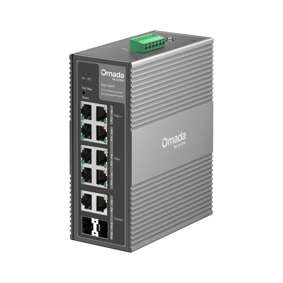 TP-Link IES210GPP 10 Port Gigabit Switch (6x PoE+, 2x PoE++, Yönetimli, 2x Gigabit SFP/RJ45)