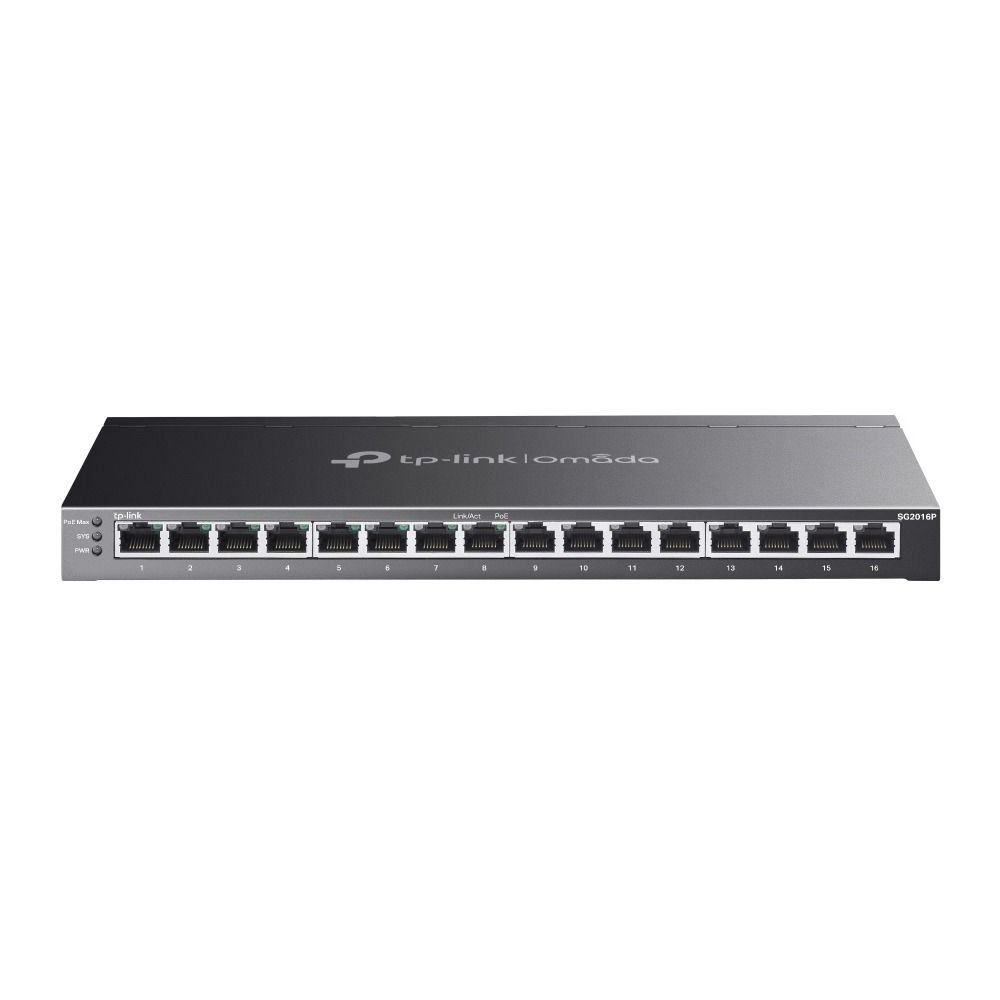 TP-Link SG2016P 16 Port Gigabit Switch (8x PoE+, Yönetimli, 32 Gbps)