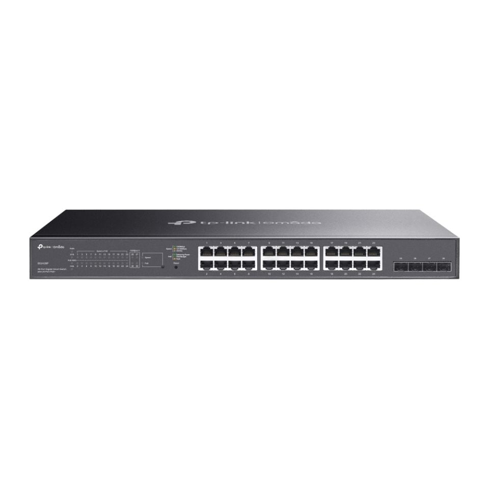 TP-Link SG2428P 28-Port Switch (PoE+, Yönetimli, Gigabit, 4× SFP)