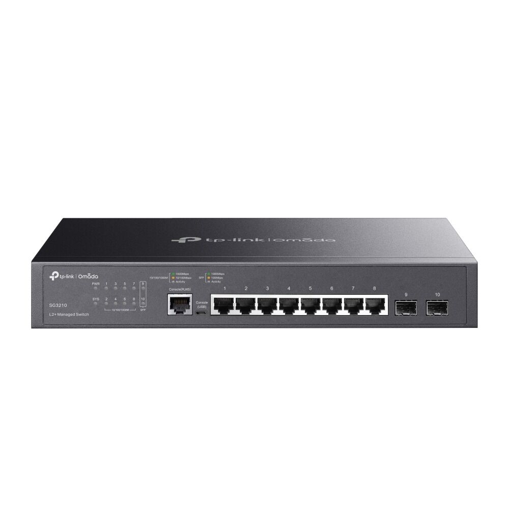 TP-Link SG3210 8 Port Gigabit Switch (Yönetimli, 2× SFP, Fansız)