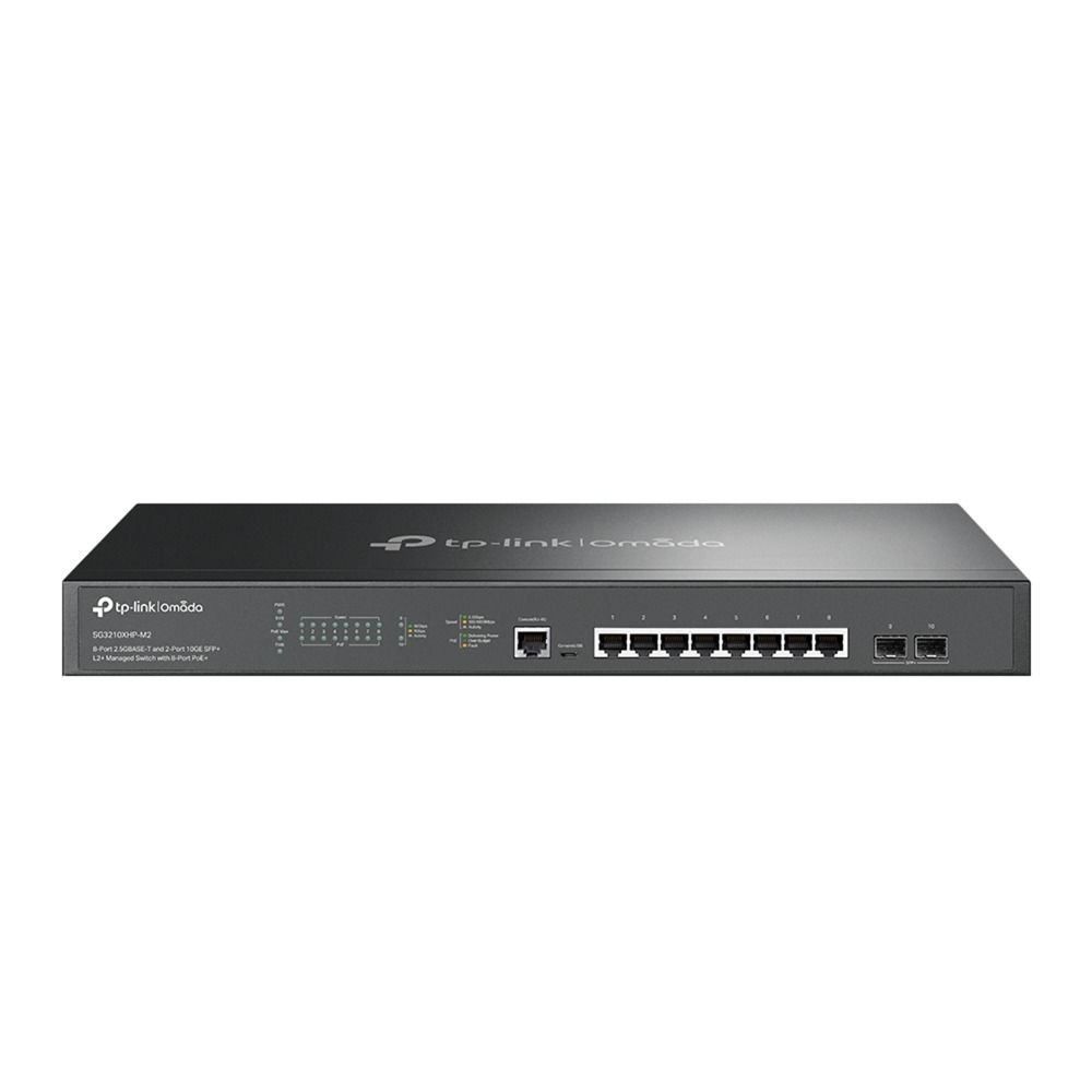 TP-Link SG3210XHP-M2 10 Port Switch (8x 2.5G PoE+, Yönetimli, 2x 10GE SFP+)