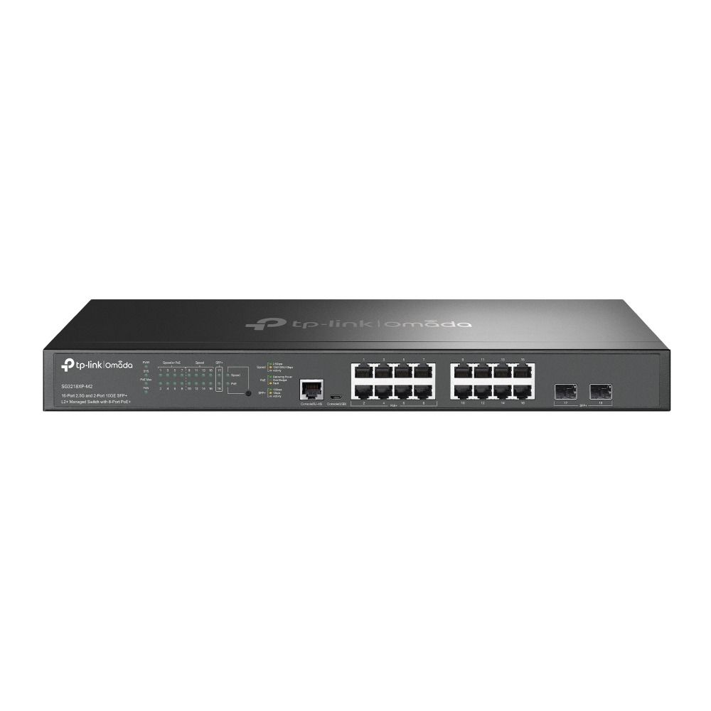 TP-Link SG3218XP-M2 16 Port Yönetimli Switch (4x 2.5G PoE++, 12x 2.5G PoE+, 2x 10G SFP+, 240 W PoE)