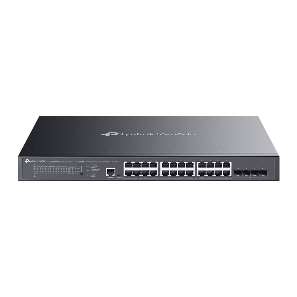 TP-Link SG3428XMPP 28 Port Switch (16x PoE+, 8x PoE++, Yönetimli, 4x 10GE SFP+)