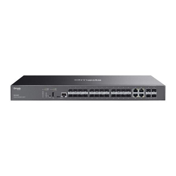 TP-Link SG5428XF 24-Port SFP Switch (L3 Yönetim, 4×10G SFP+ Uplink, Yığınlanabilir)