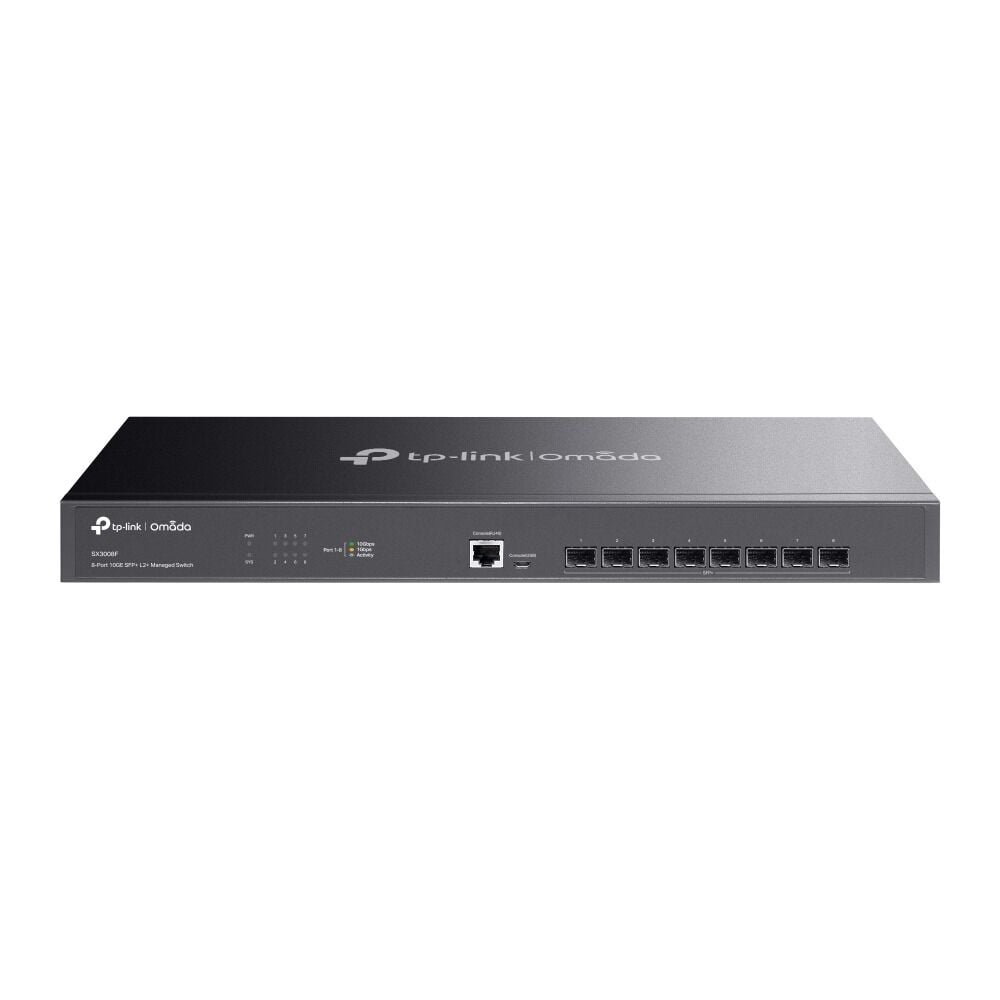 TP-Link SX3008F 8 Port Switch (Yönetimli, 10 Gbps, 8x 10GE SFP+)