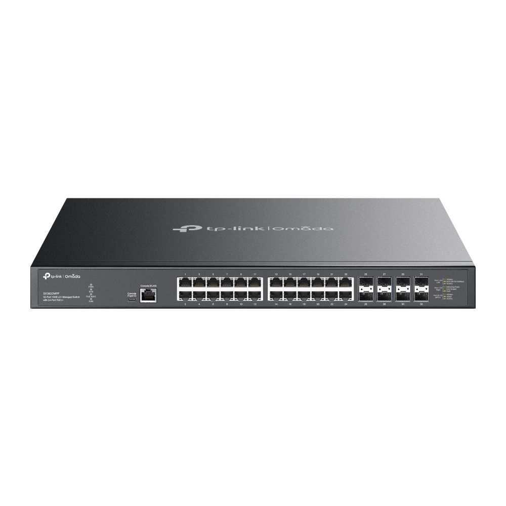 TP-Link SX3832MPP 32 Port Switch (24x PoE++, Yönetimli, 10GE, 8x SFP+)