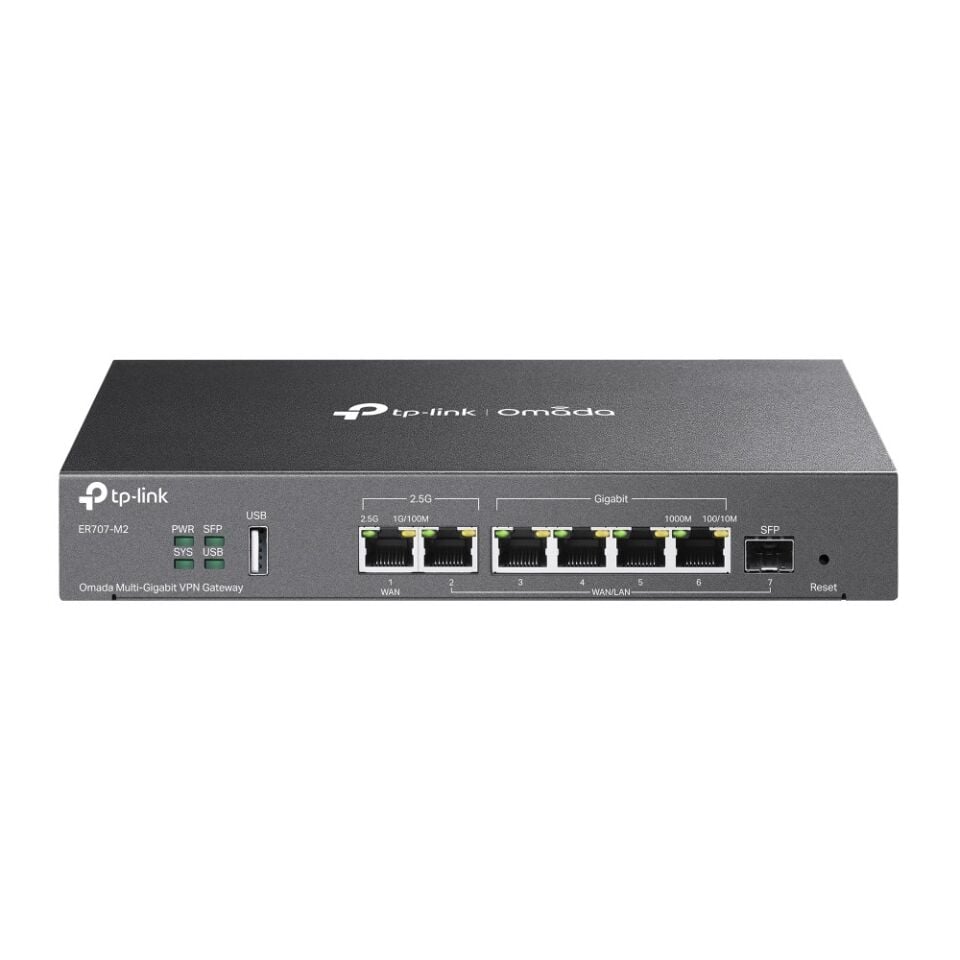 TP-Link ER707-M2 Omada Gateway Router (2.5G WAN, Multi-Gigabit WAN/LAN, WireGuard VPN, IPS/IDS)