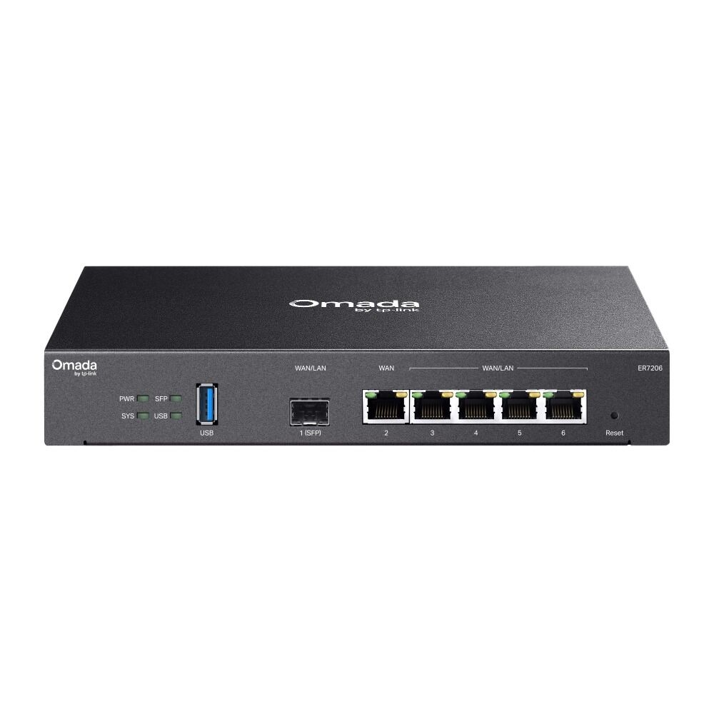 TP-Link ER7206 Gateway Router (1 Gigabit SFP WAN, 1 Gigabit RJ45 WAN, 2 Gigabit RJ45 WAN/LAN, 2 Gigabit LAN, 100 IPsec VPN Tüneli, Omada SDN)