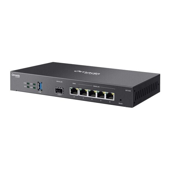 TP-Link ER7206 Gateway Router (1 Gigabit SFP WAN, 1 Gigabit RJ45 WAN, 2 Gigabit RJ45 WAN/LAN, 2 Gigabit LAN, 100 IPsec VPN Tüneli, Omada SDN)