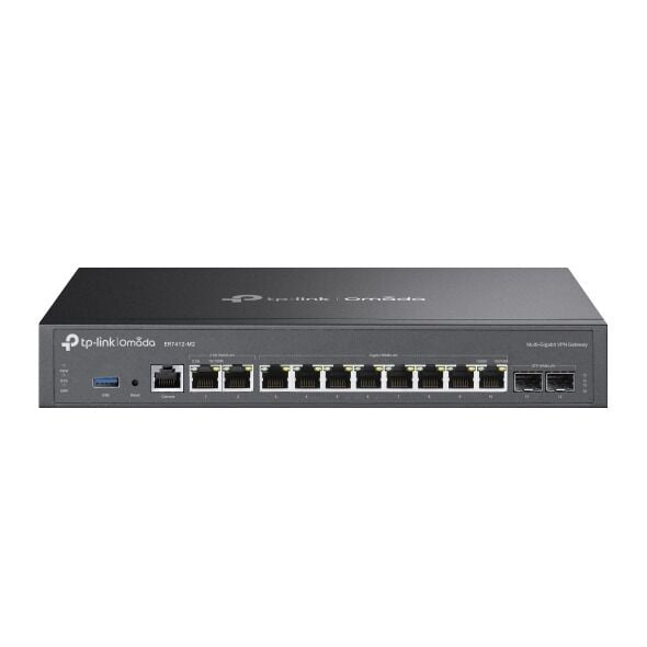 TP-Link ER7412-M2 Omada Multi-Gigabit VPN Gateway Router (2× 2.5G WAN/LAN, 10× Gigabit WAN/LAN, VPN, Omada SDN)