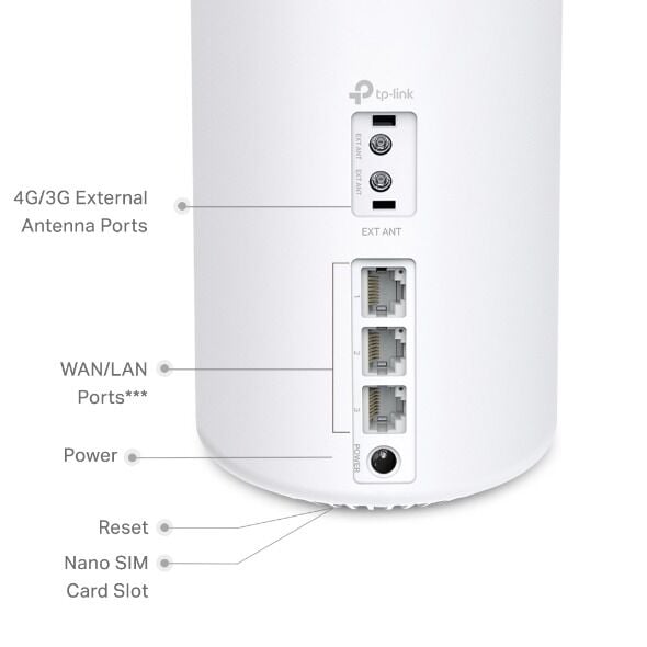 TP-Link Deco X10-4G AX1500 Wi-Fi 6 Access Point (4G/3G Router, Mesh, Maks. 120 Cihaz)