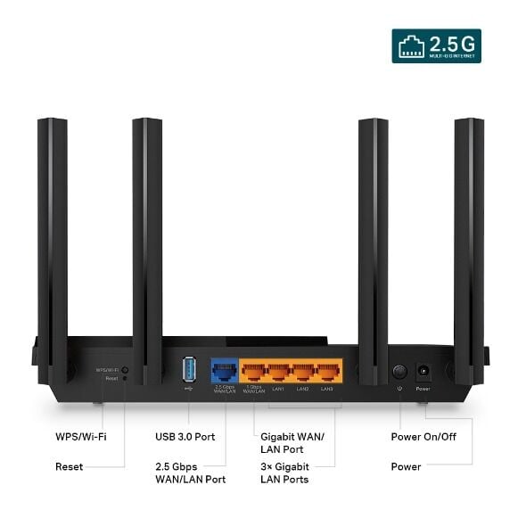 TP-Link ARCHER-AX55-PRO Wi-Fi Router (AX3000, 2.5G WAN/LAN, USB 3.0, OneMesh, VPN istemcisi)
