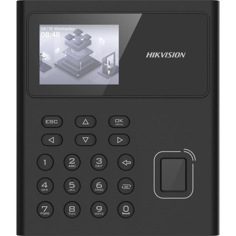 Hikvision DS-K1T8005MFWX-B Profesyonel Parmak İzi Terminalleri (Kart, Parmak İzi, PIN; RJ-45/Wi-Fi; Binalar ve Kurumsal Alanlar)