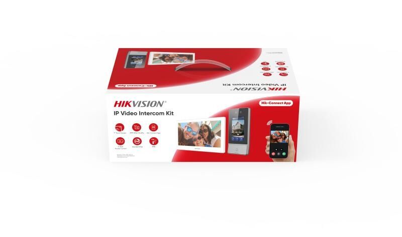 Hikvision DS-KIS902-S IP Video Interkom Kiti (4.3 inç Kapı Paneli, 7 inç İç İstasyon, PoE)