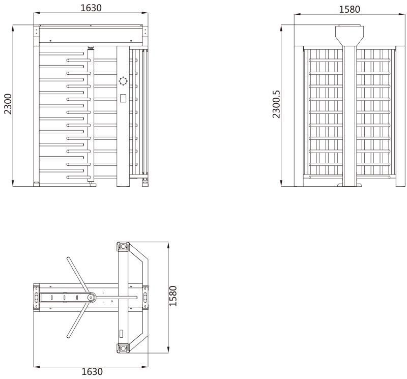 Hikvision DS-K3H4411-120 Profesyonel Tam Boy Turnike (Tam Yükseklik Turnike, Dış Mekan)