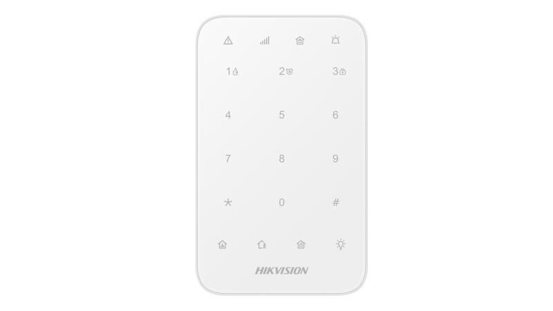 Hikvision DS-PK1-E-WE Kablosuz LED tuş takımı (868 MHz İki Yönlü, AES-128, Dokunmatik Tuş)