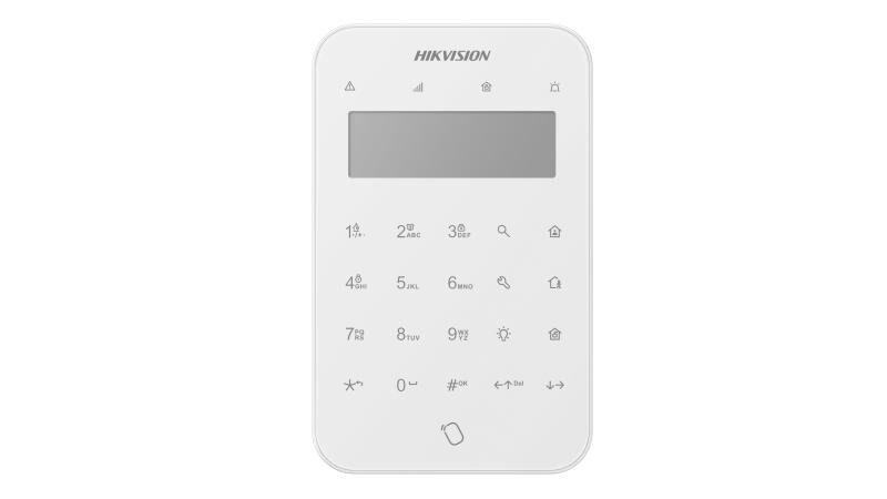 Hikvision DS-PK1-LT-WE Kablosuz LCD Tuş Takımı (868 MHz Çift Yönlü, LCD Ekran, CR123 Pil)
