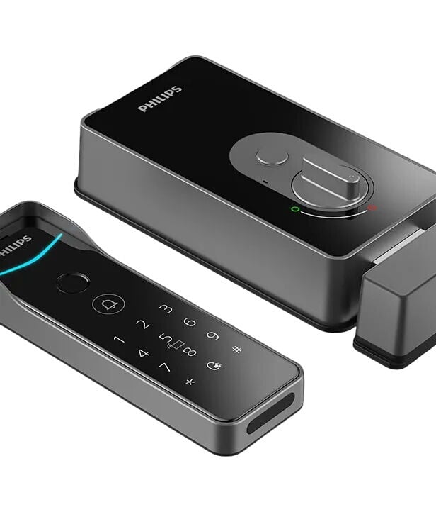 Philips DDL505-5HBS Gömme Emniyet Sürgülü Akıllı Kapı Kilidi (Parmak İzi, PIN Kodu, Kart/Tag, Geçici Şifre, Düğme, Kapı Kolu, Bluetooth + Ağ Geçidi)