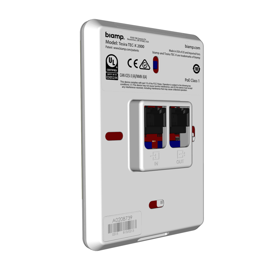 Biamp Apprimo TEC-X 2000 PoE Kontrol Paneli (3.8'' LCD, Kapasitif Dokunmatik, 12 Buton Desteği)