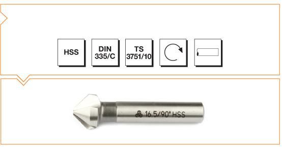 Makina Takım B00313120830 3 Ağızlı Silindirik Saplı Havşa Freze 8.3 mm - 90º