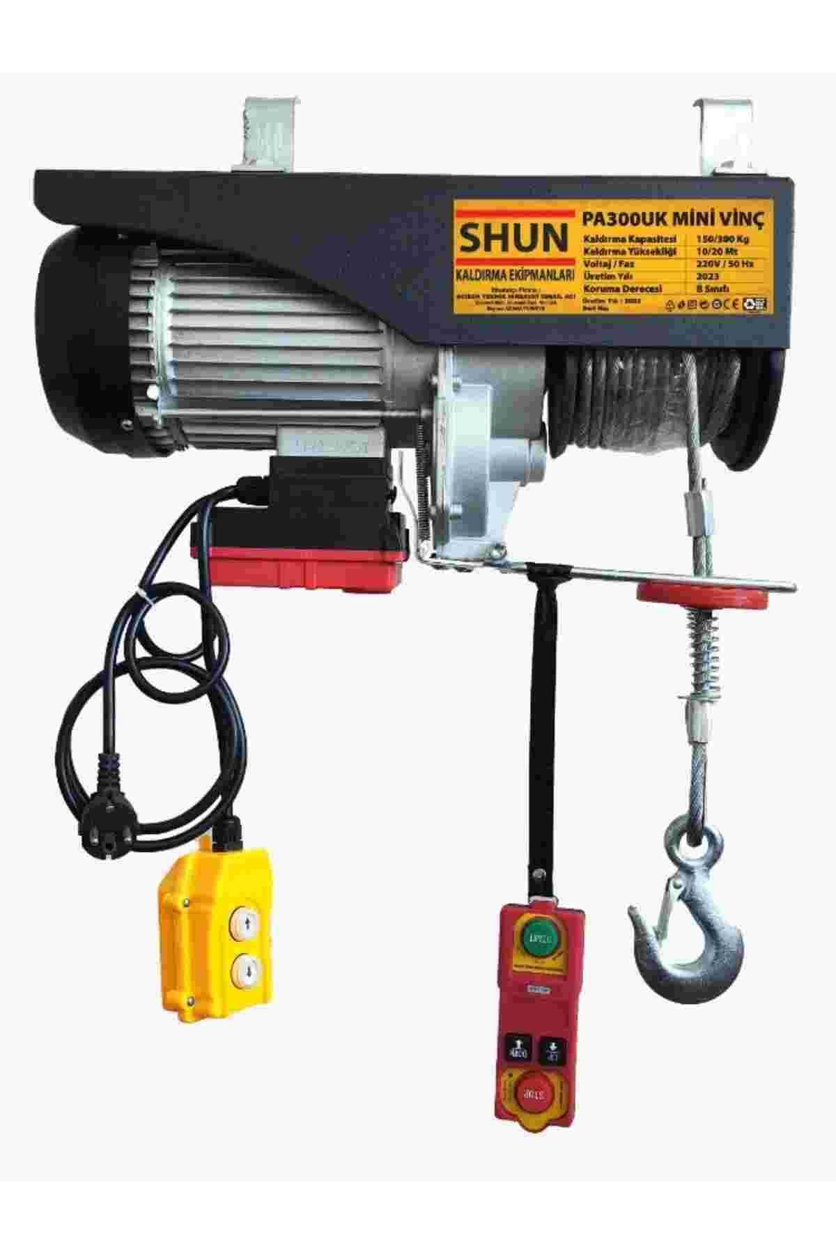 Shun 220 V 150/300Kg 750W Uzaktan Kumandalı Elektrikli Mini Vinç