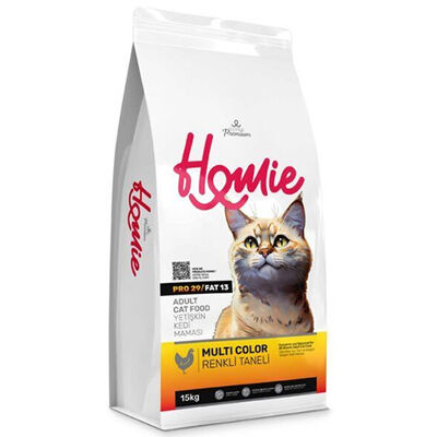 Homie Süper Premium Multi Color 15 kg Renkli Taneli Tavuklu Yetişkin Kedi Maması