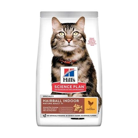 Hills Hairball İndoor Tavuklu Tüy Yumağı Önleyici Yaşlı Kedi Maması 1.5 Kg