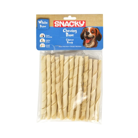 Snacky Burgu Çubuk Köpek Çiğneme Kemiği Natural 105 Gr