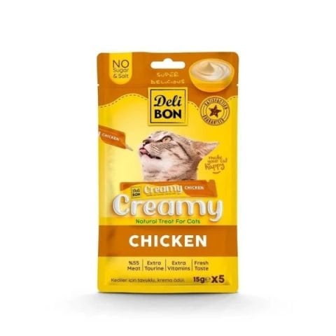 Delibon Creamy Tavuklu Sıvı Kedi Ödül Maması 1 Adet (Paket)