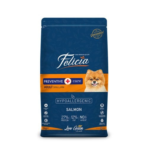 Felicia 3 Kg Yetişkin Somonlu Small Az Tahıllı /Mini HypoAllergenic Köpek Maması