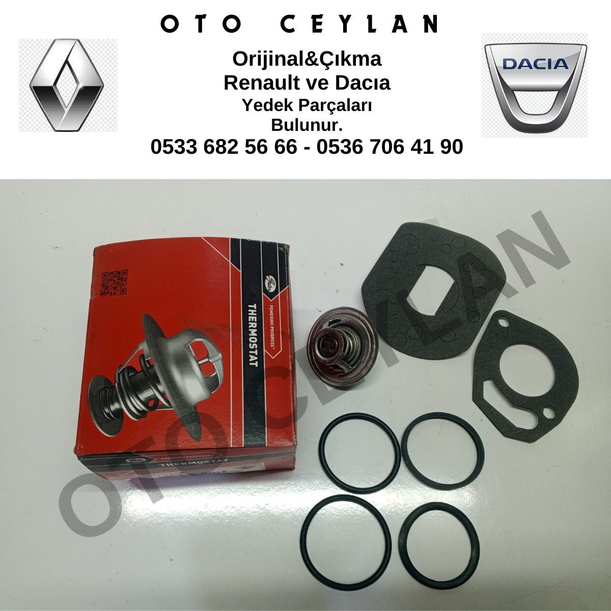 TH00188G1 Renault 9 Renault 11 Renault 19 Logan 93 Kango Ducato Flash Termostat Sıfır Yan Sanayi Gates Marka