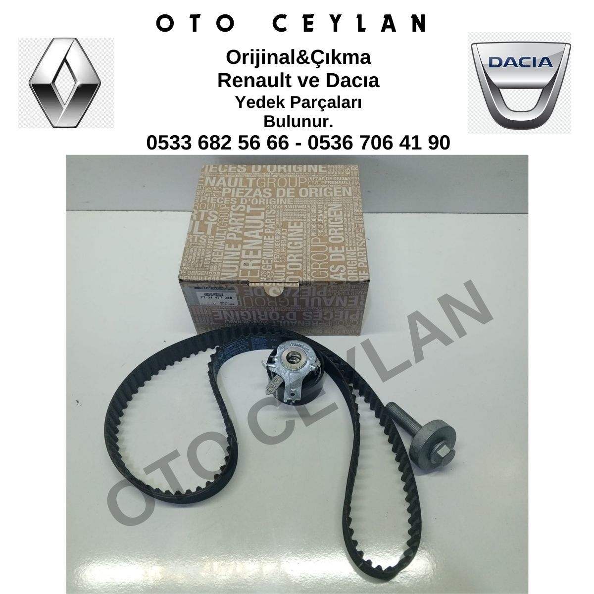 7701477028 Clio 2 Kango 2 Eksantrik Kayış Triger Seti 1.5 Dci K9K Sıfır Orijinal