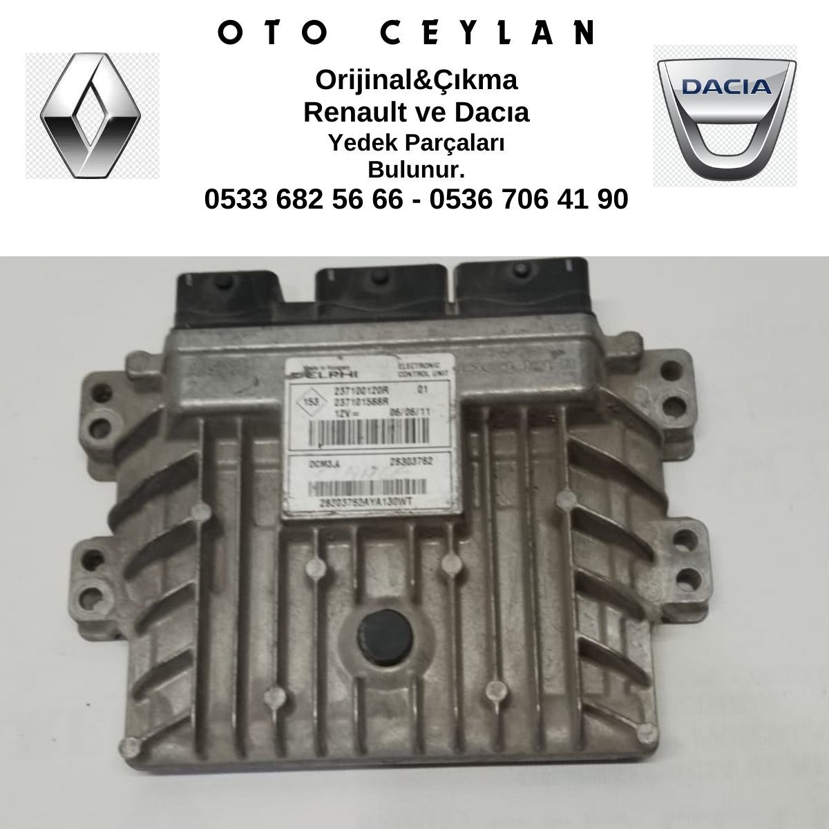 237100120R Fluence Motor Beyni DCM 3.4 Çıkma