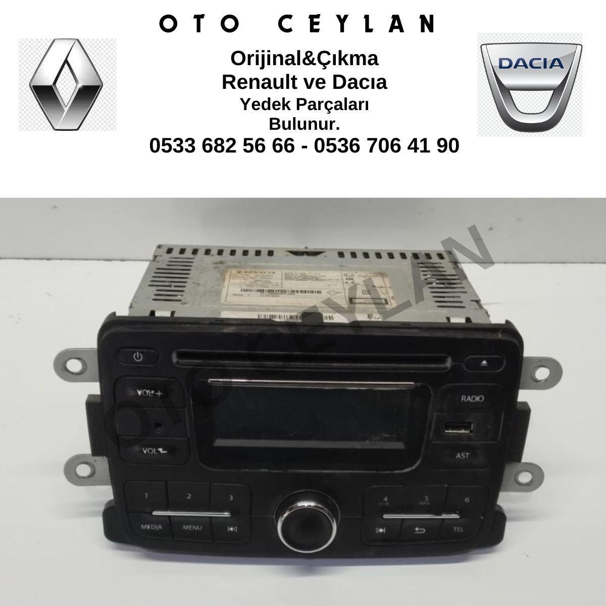 281153889R Duster Logan 2 Sandero 2 Radyo CD Çalar Orijinal Çıkma