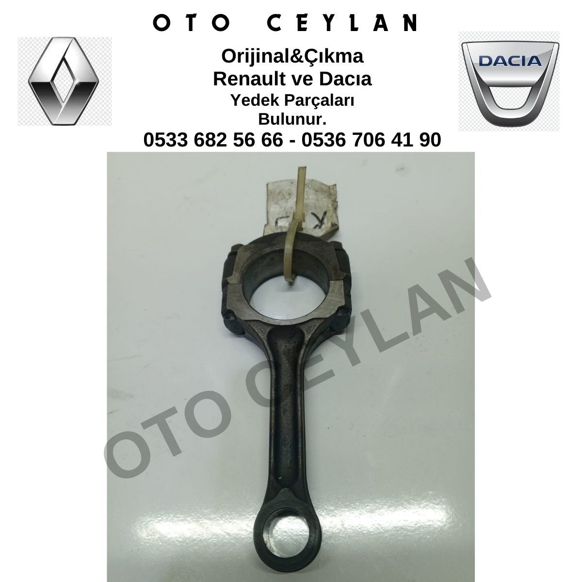 121000999R Clio Megane Renault 19 K7M K7J Piston Kolu Orijinal Çıkma