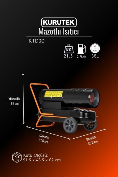 Kurutek KTD-30 Bacasız Mazotlu Isıtıcı