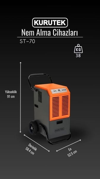 Sanayi Tipi ST-70 Nem Alma Cihazı Alınan Ürüne Ek 1 yıl Garanti Sunan Paket