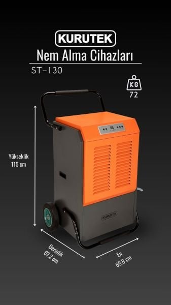 Sanayi Tipi ST-130 Nem Alma Cihazı Alınan Ürüne Ek 1 yıl Garanti Sunan Paket