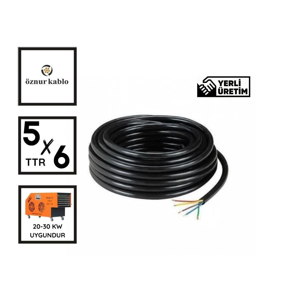 5 x 6 TTR Kablo (20 ve 30KW Elektrikli Isıtıcı Kablosu)