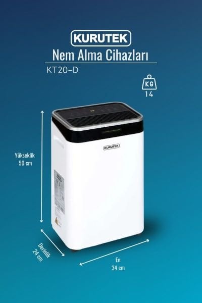 KT20-D Ev Tipi Nem Alma ve Hava Temizleme Cihazı